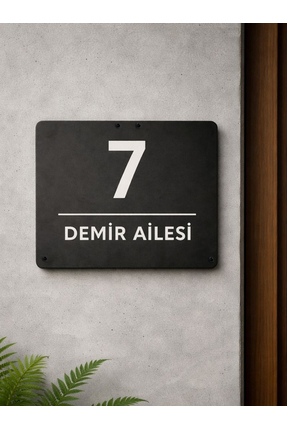 TASAGRAM Modern Kare Kapı Numarası Tabelası | Kişiye Özel Şık Tasarım - Dış M...