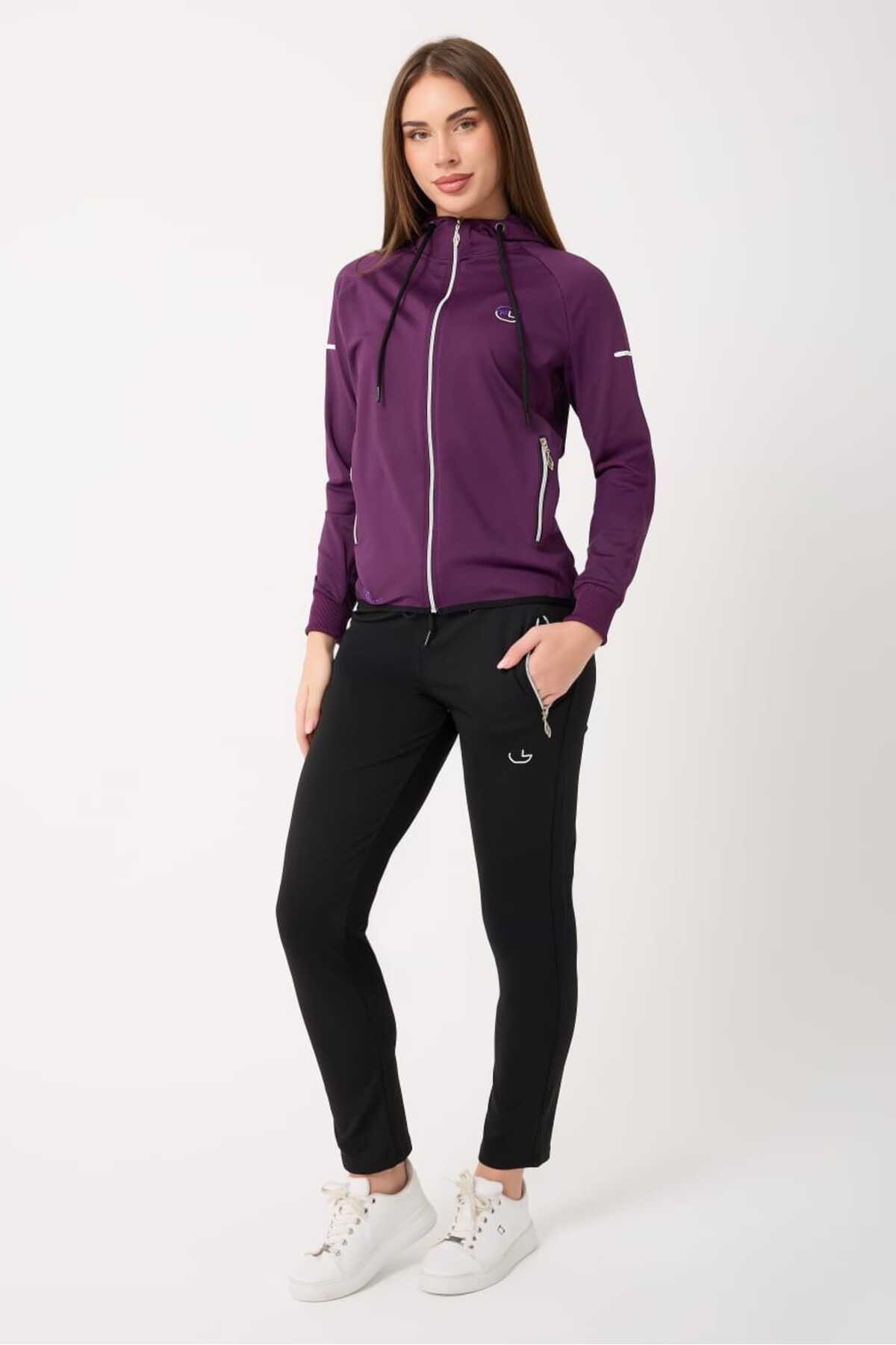 Yeni Sezon Şık Perfect Fit Eşofman Takımı — بنفش B5722 — تصویر 3 از 7