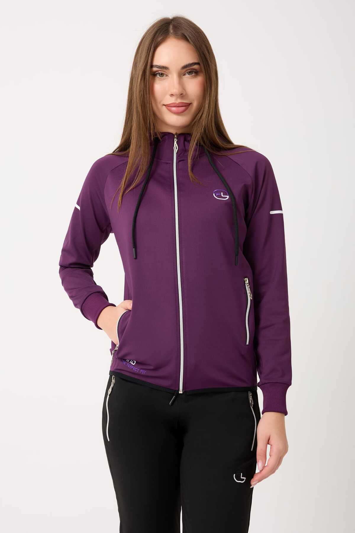 Yeni Sezon Şık Perfect Fit Eşofman Takımı — بنفش B5722 — تصویر 6 از 7
