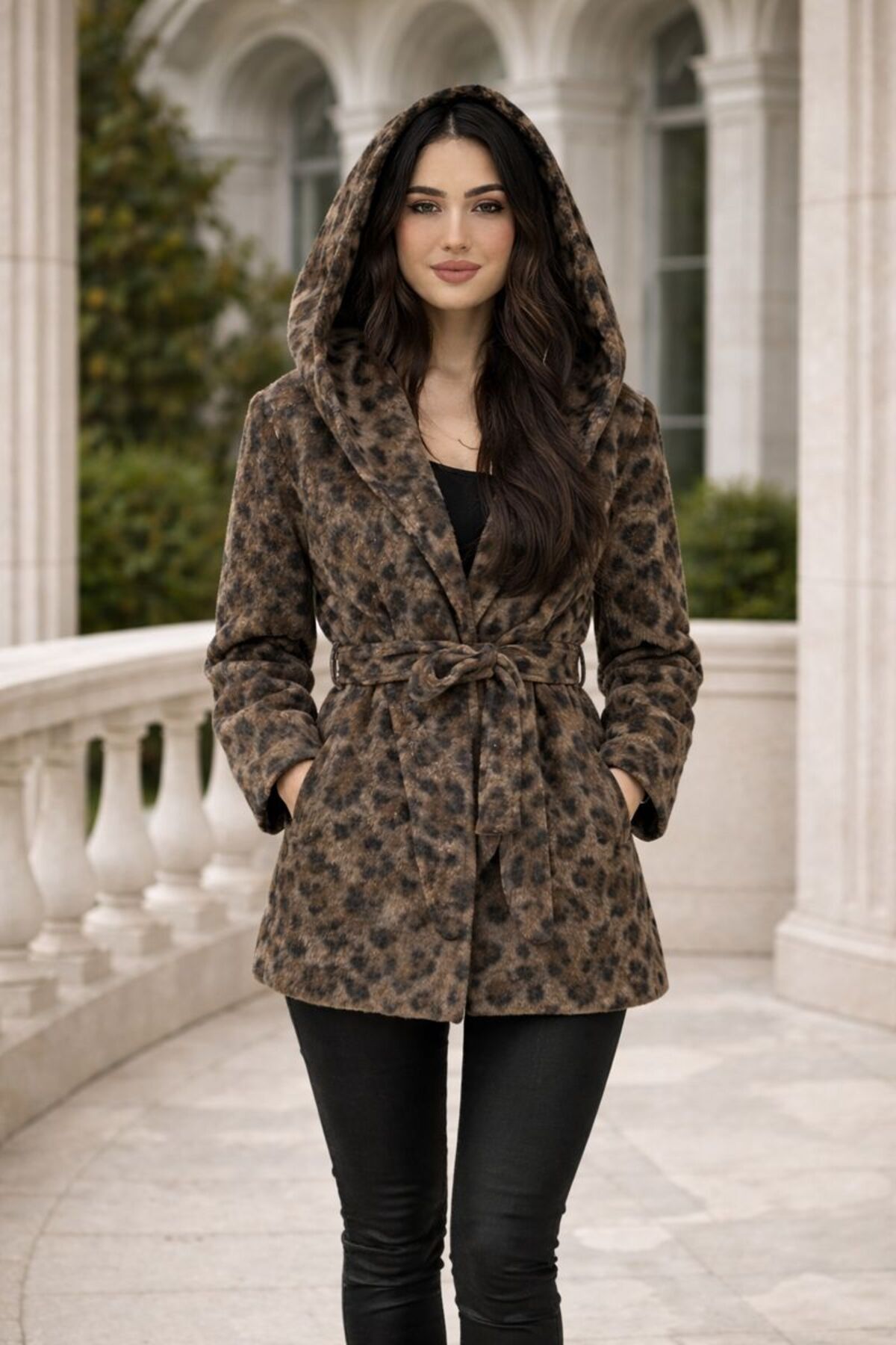 Kureyzibies  Kadın Kase Kaban Kapusonlu OVERSİZE