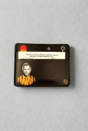 Manerro Sarı Kırmızı Taraftar Temalı Hakiki Deri Cüzdan & Kartlık