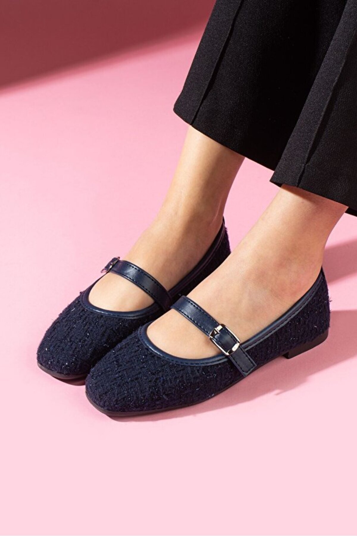 STOCON  Tüvit Kumaş Babet Şık Tokalı Ortopedik Taban Günlük Ayakkabı Ofis Ayakkabısı STC1198 - Görsel 3