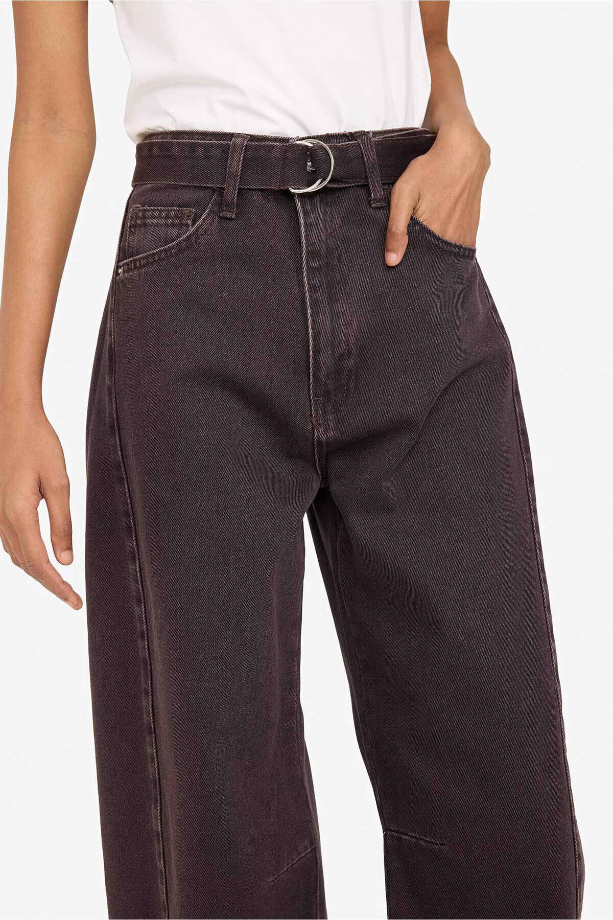 DeFacto %100 Pamuk Barrel Fit Yüksek Bel Jean Pantolon G1668AX25AU görsel 4