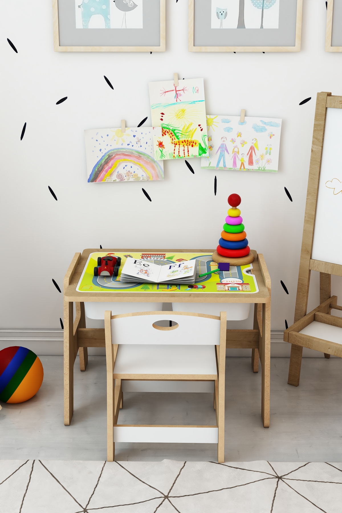 Jest Dekor Konsept Lesson Montessori Ahşap Aktivite Masa Sandalye Takımı fotoğrafı 5 (önizleme)