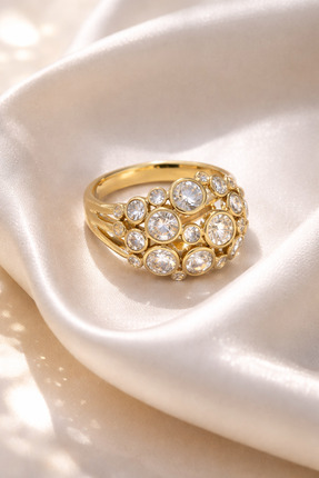 HoneyMoney Grace Zirkon Taşlı Altın Renk Yüzük