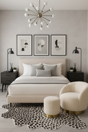 JACA 3'lü Keten Kumaş Dekoratif Yatak Runner & 3 Adet İç Dolgulu Yastık Kırle...