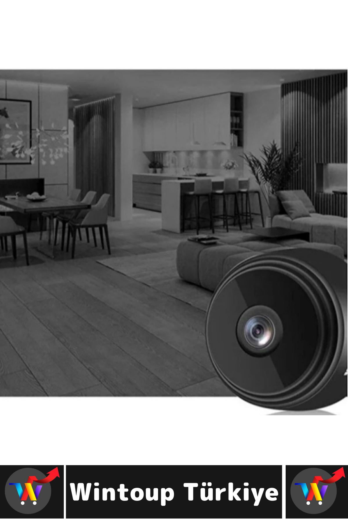 Wintoup Premium Mobil Uygulamalı Gece Görüşü Bebek Çocuk Odası Ev Ofis Şık HD Wi-Fi Mini Güvenlik Kamerası fotoğrafı 2 (önizleme)