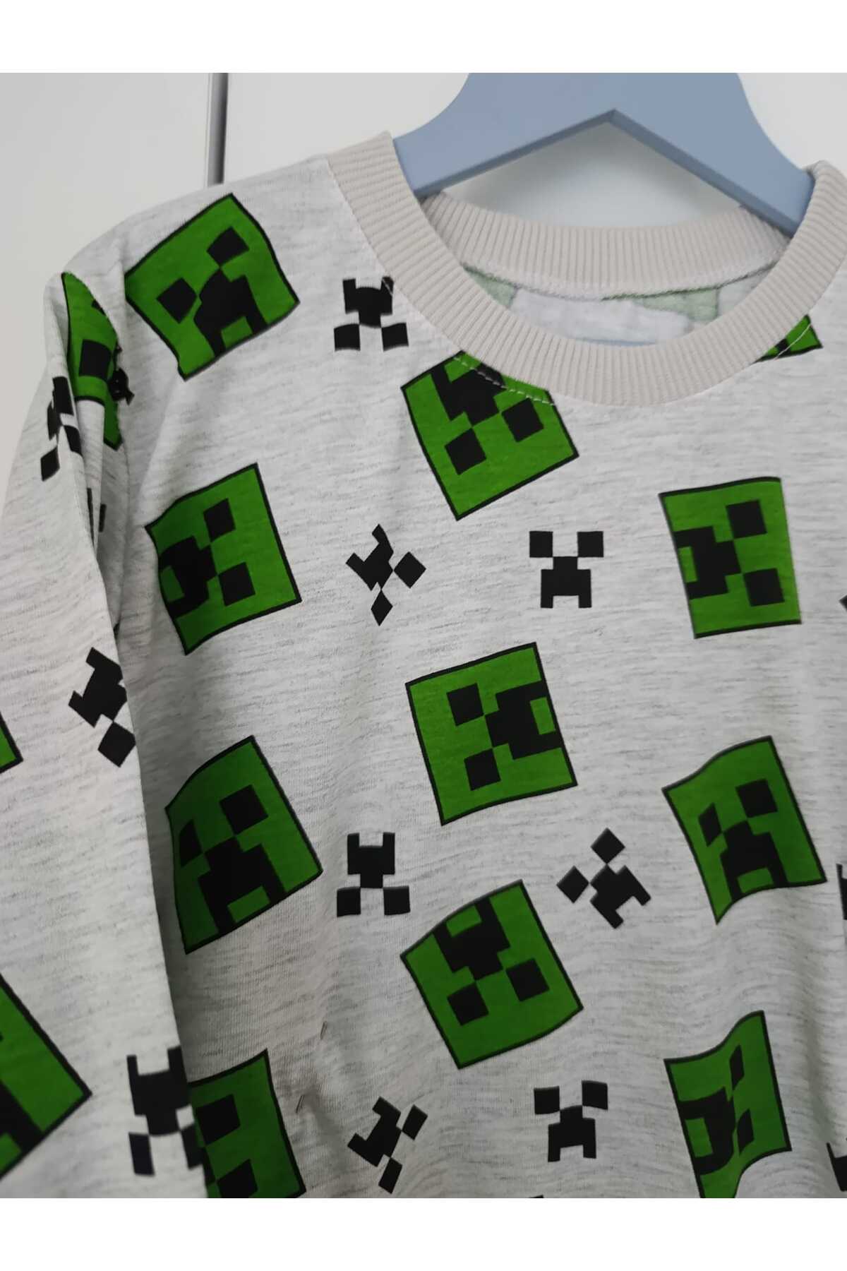 Parla Dikim Mine craft desen çocuk pijama takimi fotoğrafı 3 (önizleme)