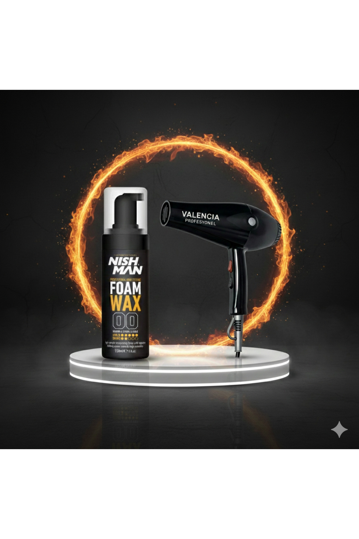 NISHMAN SAÇ ŞEKİLLENDİRİCİ KÖPÜK WAX 150 ML X 10 ADET/ + FÖN