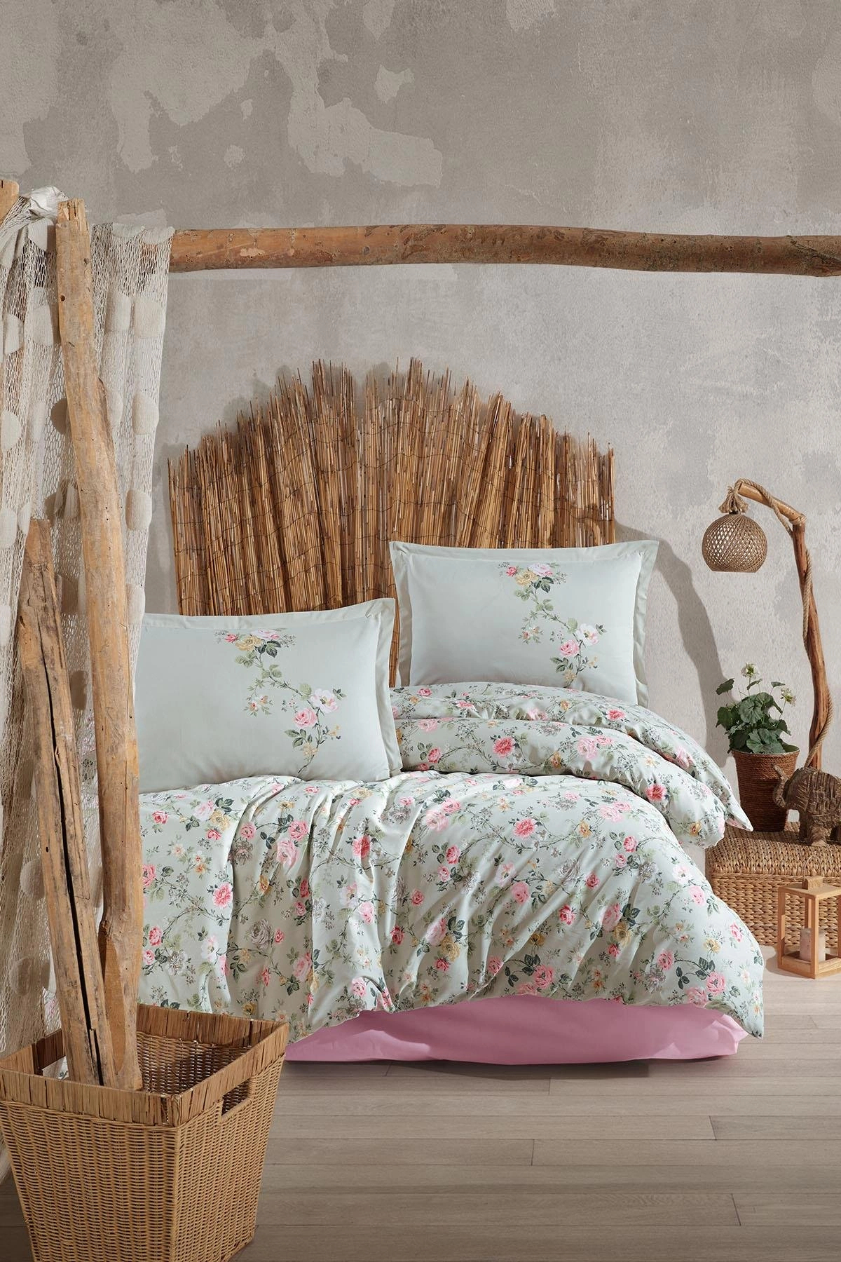 Ranforce 100% Cotton Double Duvet Cover Set Elara V1 Pink