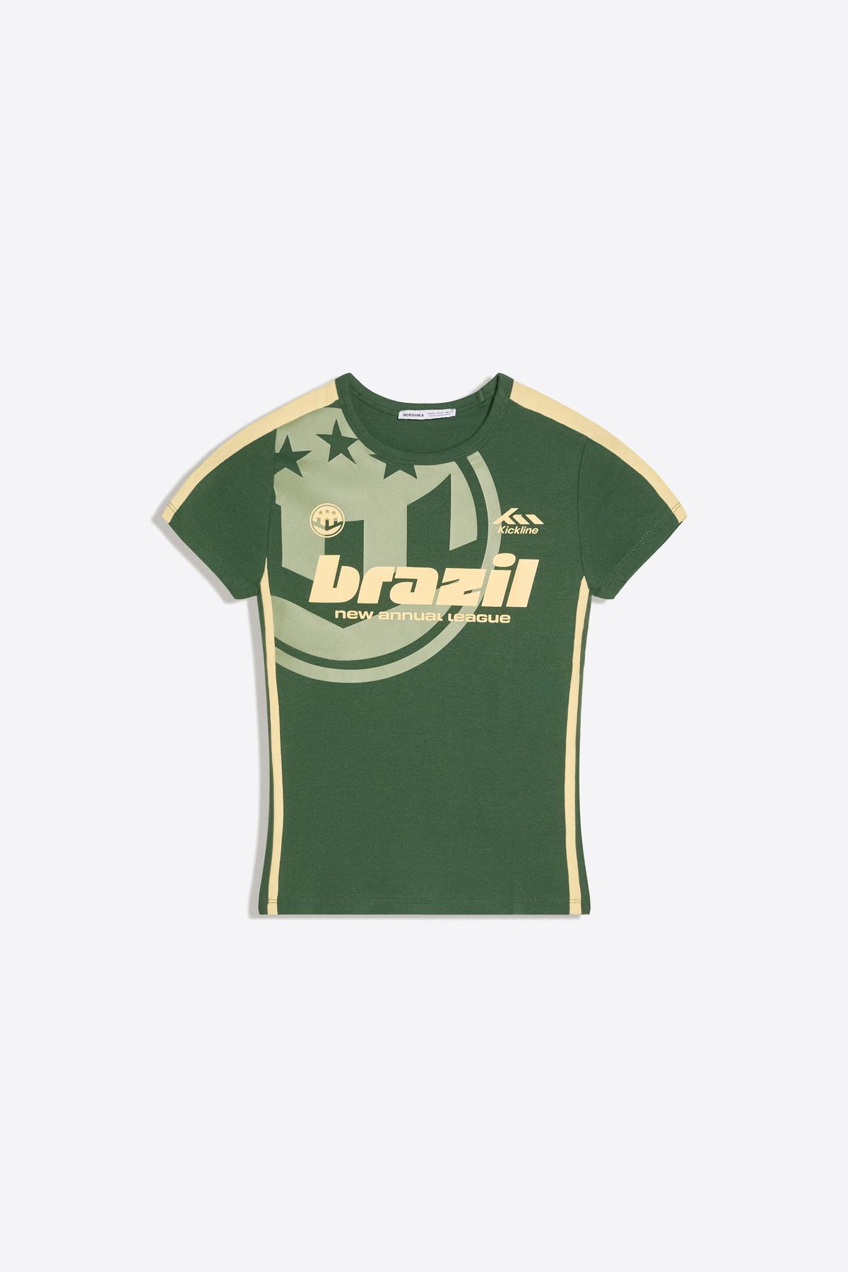 Bershka  Kısa kollu spor baskılı tişört - Görsel 6