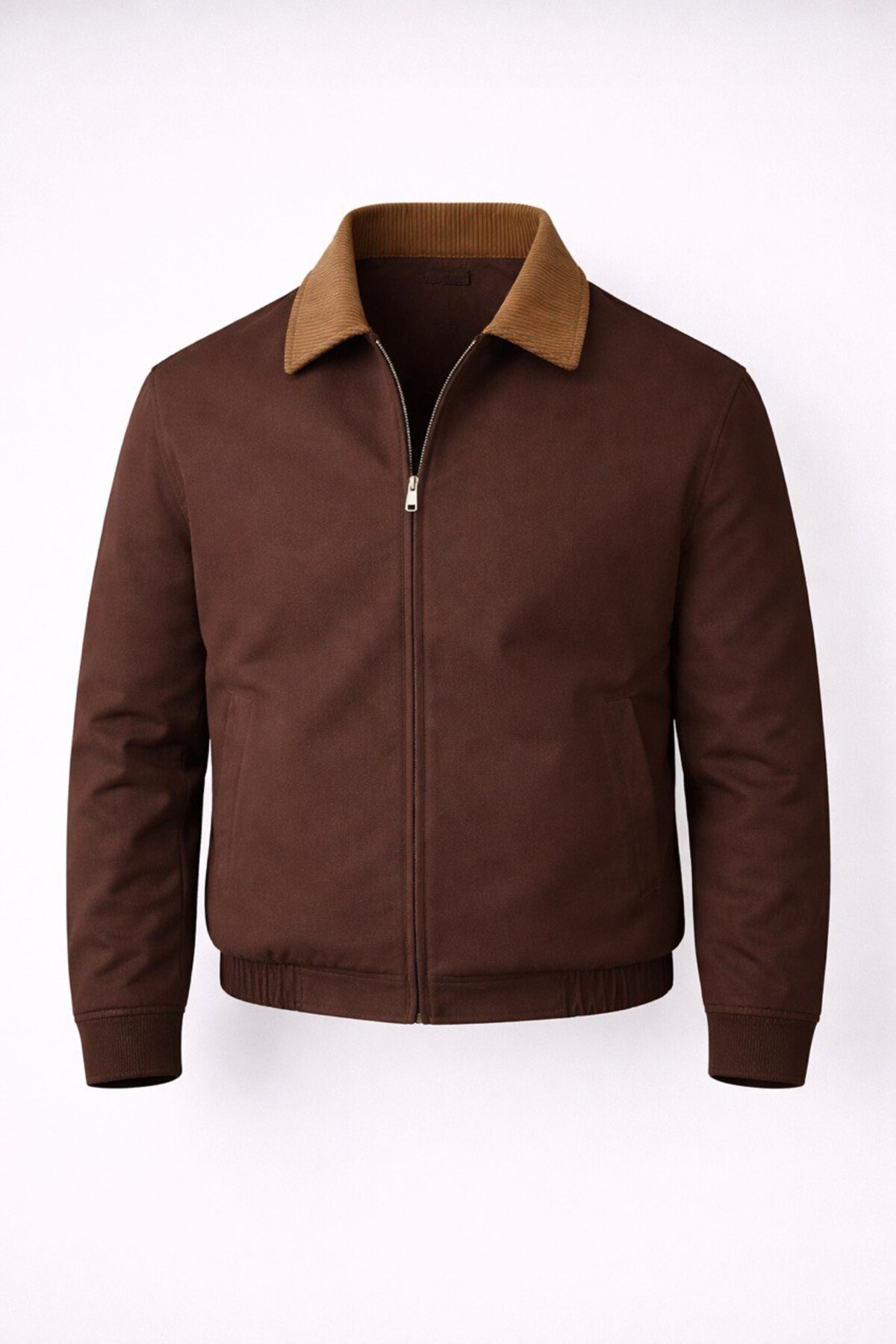 Trucker Velvet Neck Bomber Lined Jacket
