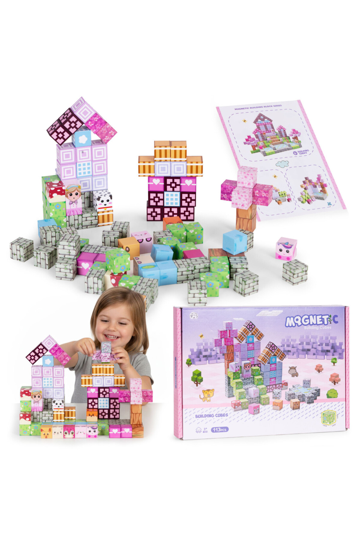 Online 113 Parça Manyetik Küpler Magnivity Building Cubes Manyetik