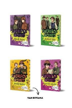 Dokuz Çoçuk Sherlock Holmes 4 Kitaplık Koleksiyon Seti - Yan Boyamalı