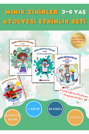 Anonim Yayıncılık 3–6 Yaş Minik Adımlar Atolyesi Eğitim Seti 3 Kitap + Boyama...