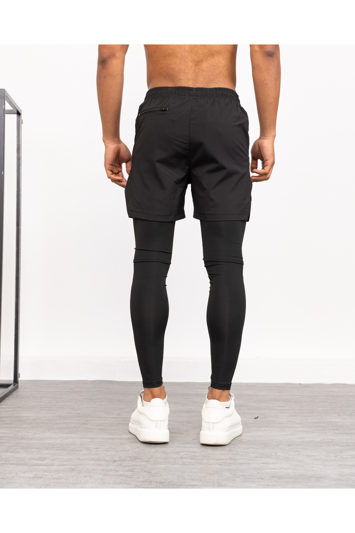 Gugus Erkek Uzun Taytlı Şort / Koşu Fitness Antrenman Spor Şortu görsel 3