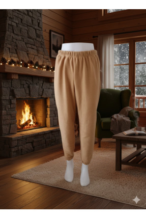 SareTekstilGiyim Camel polar lastikli pijama altı