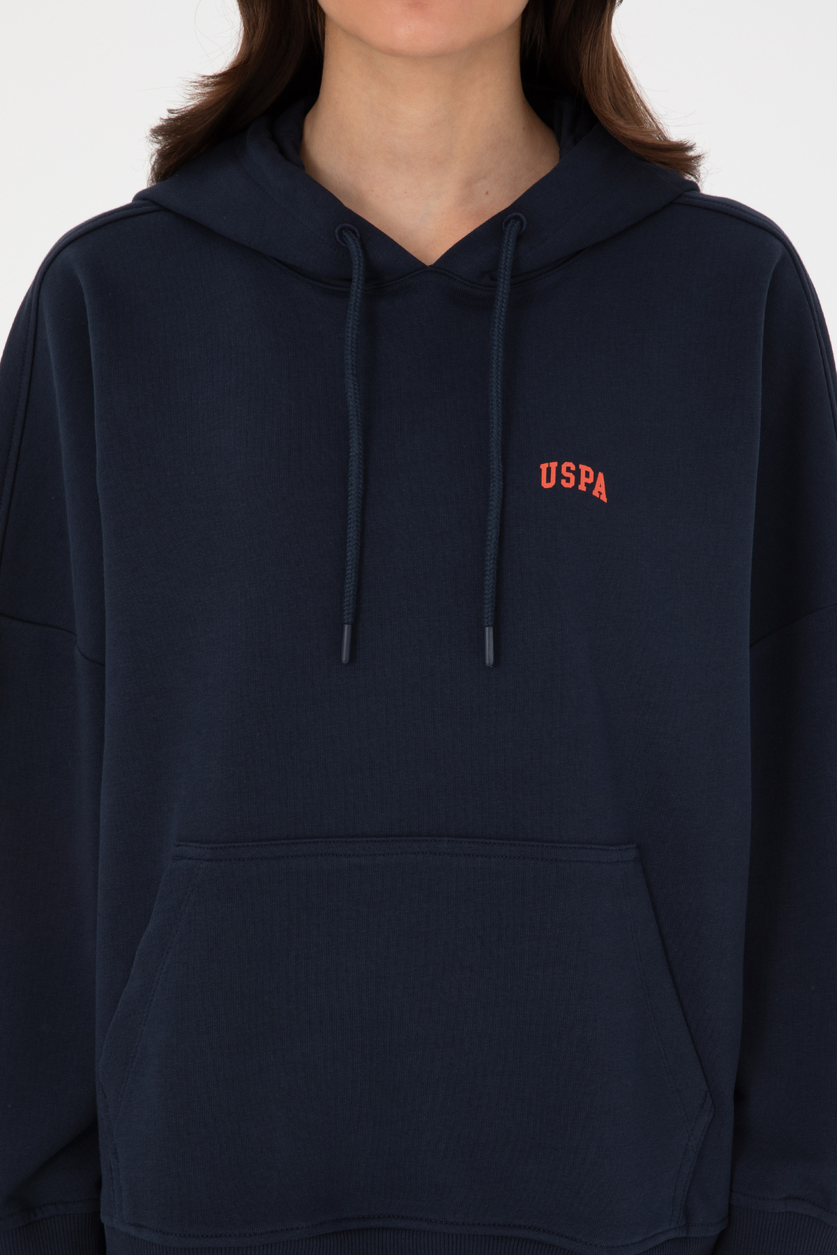 U.S. Polo Assn.  Kadın Lacivert Kapüşonlu Basic Sweatshirt 50297324-VR033 - Görsel 6