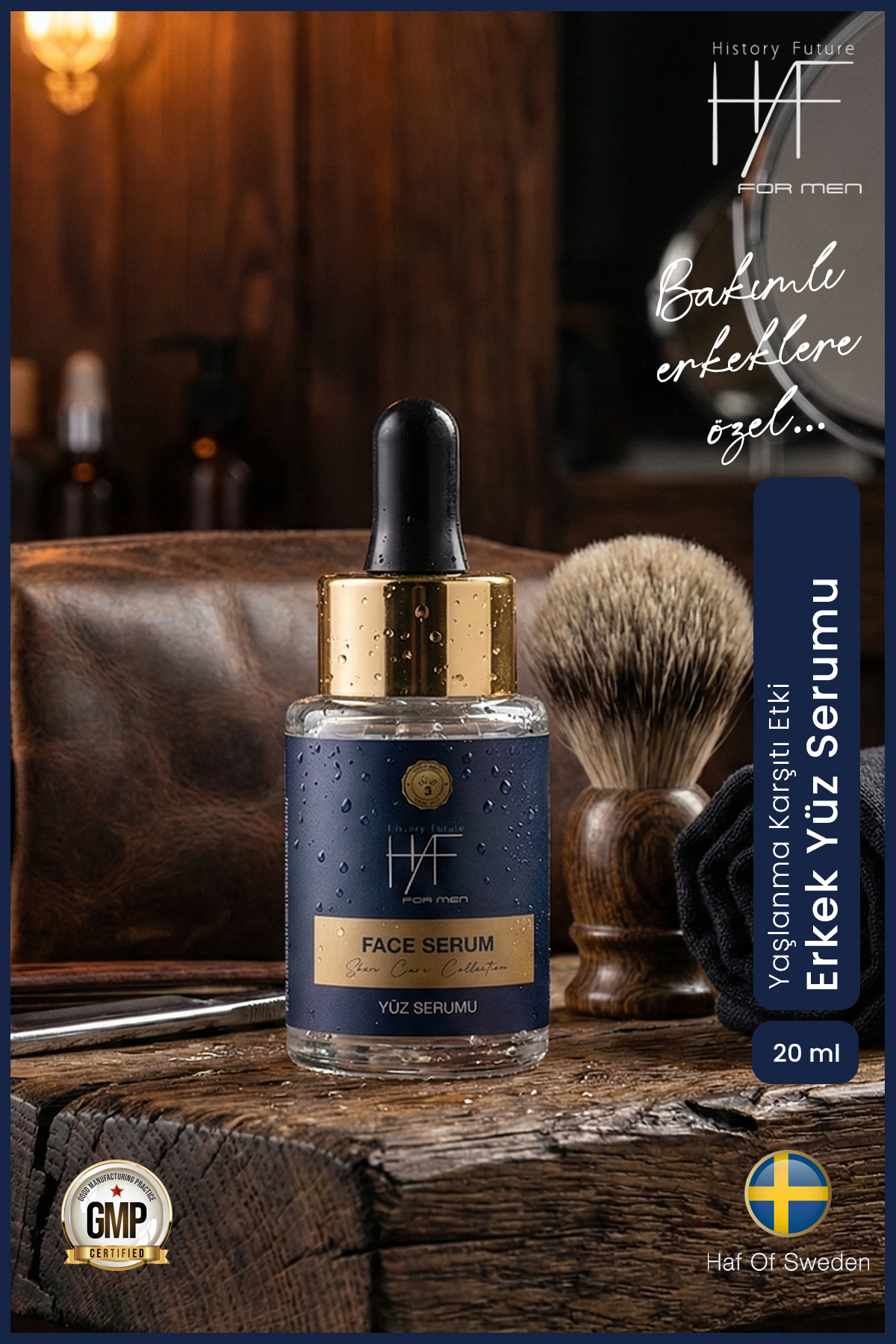 سرم صورت مردانه HAF - طراوت‌بخش، ضد چروک و مرطوب‌کننده پس از اصلاح — HAF-FACESERUM — تصویر 7 از 8