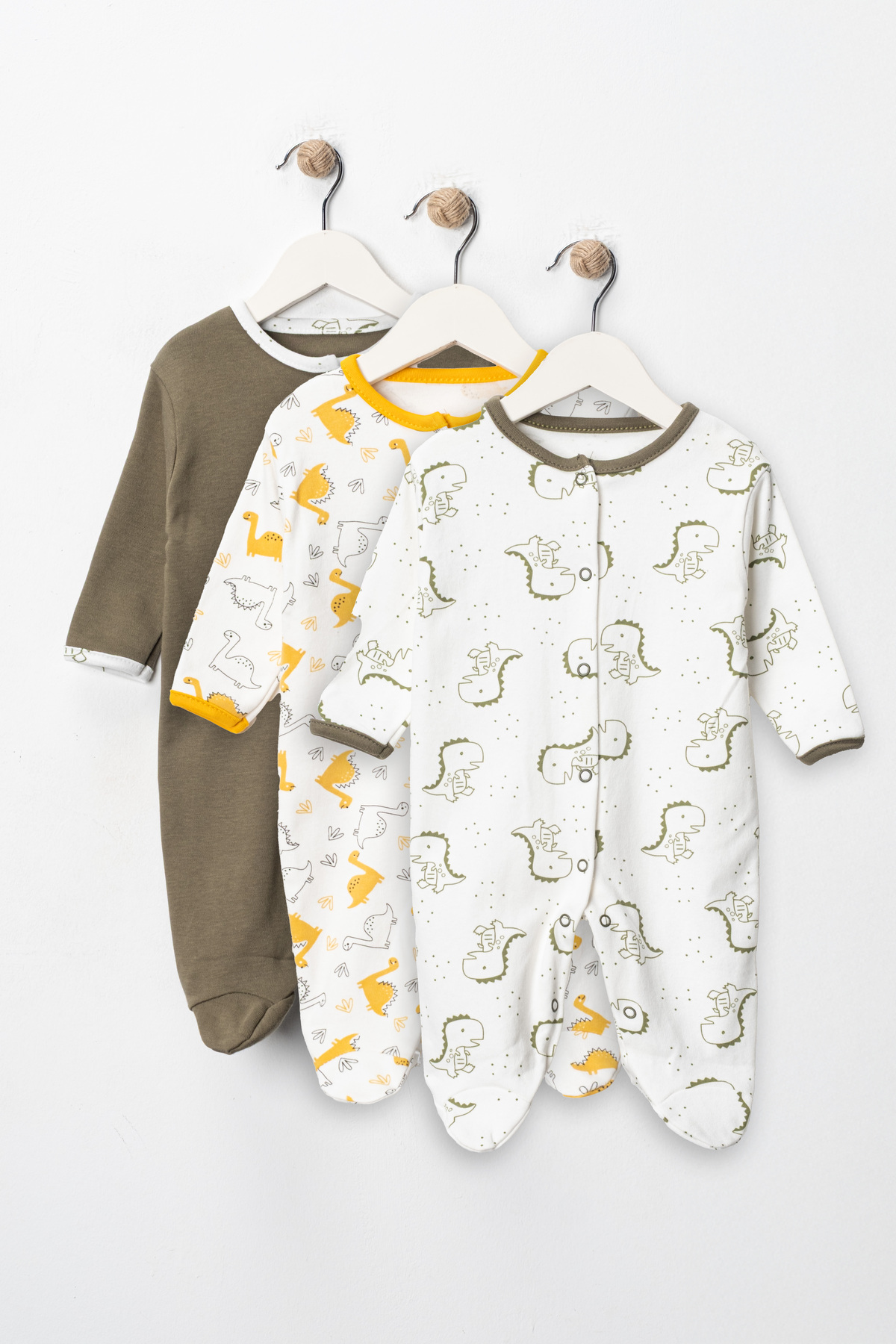 ENİA BABY Organik Erkek Bebek desenli 3lü Tulum Takımı Yenidoğan kıyafet 9-12-18 ay 3lü Pamuklu 3 Parça fotoğrafı 2 (önizleme)