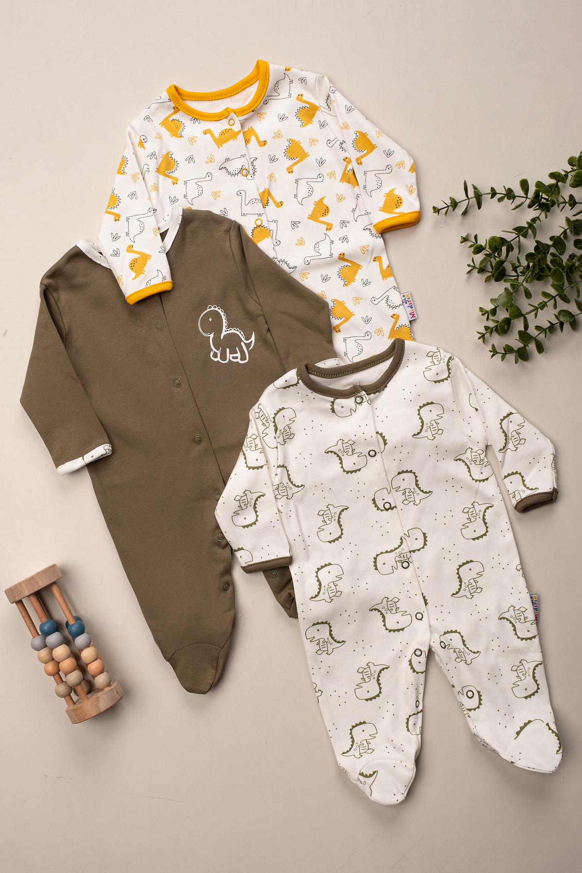 ENİA BABY Organik Erkek Bebek desenli 3lü Tulum Takımı Yenidoğan kıyafet 9-12-18 ay 3lü Pamuklu 3 Parça fotoğrafı 4 (önizleme)