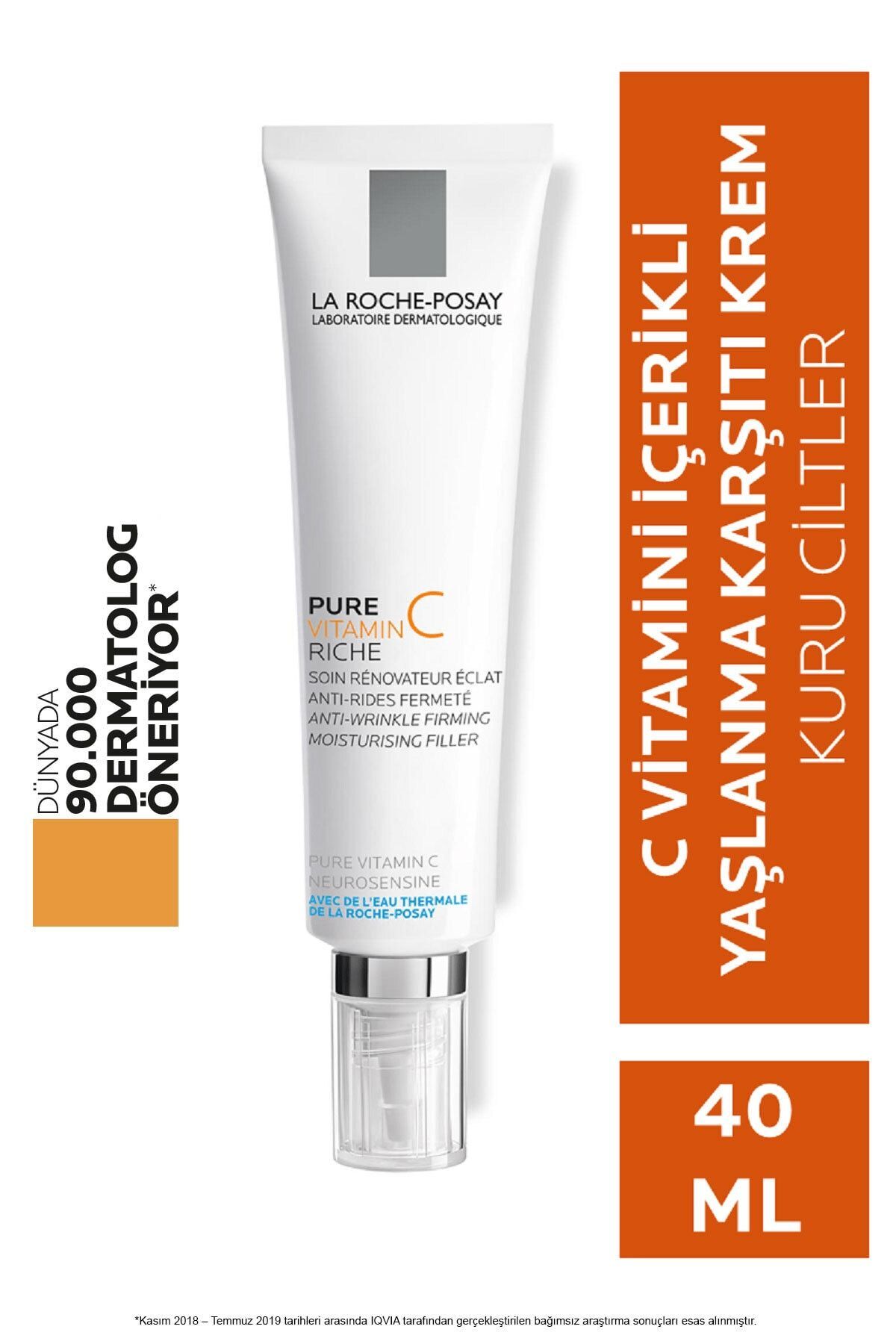 La Roche Posay Saf C Vitaminli Yaşlanma Karşıtı Krem Kuru Ciltler için Işıltı veren Bakım 40 ml Fiyatı