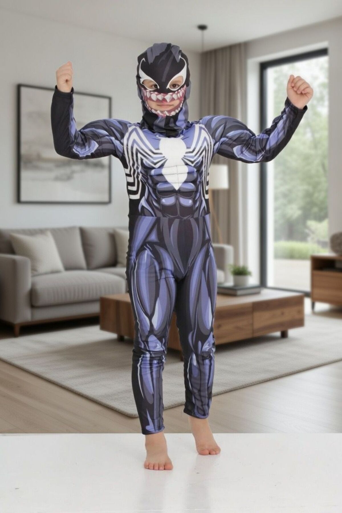 MARVEL コスプレ Liyavera Marvel Çocuk Süper Kahraman Kaslı Venom Kostümü Çocuk