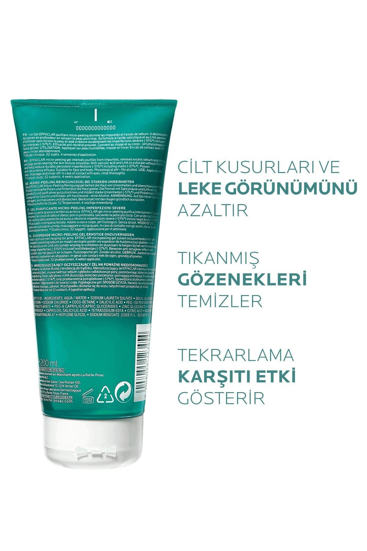 Effaclar Mikro-peeling Arındırıcı Jel 200 ml- Akneye Eğilim Gösteren Ciltler — LRPSY-139 — تصویر 3 از 7