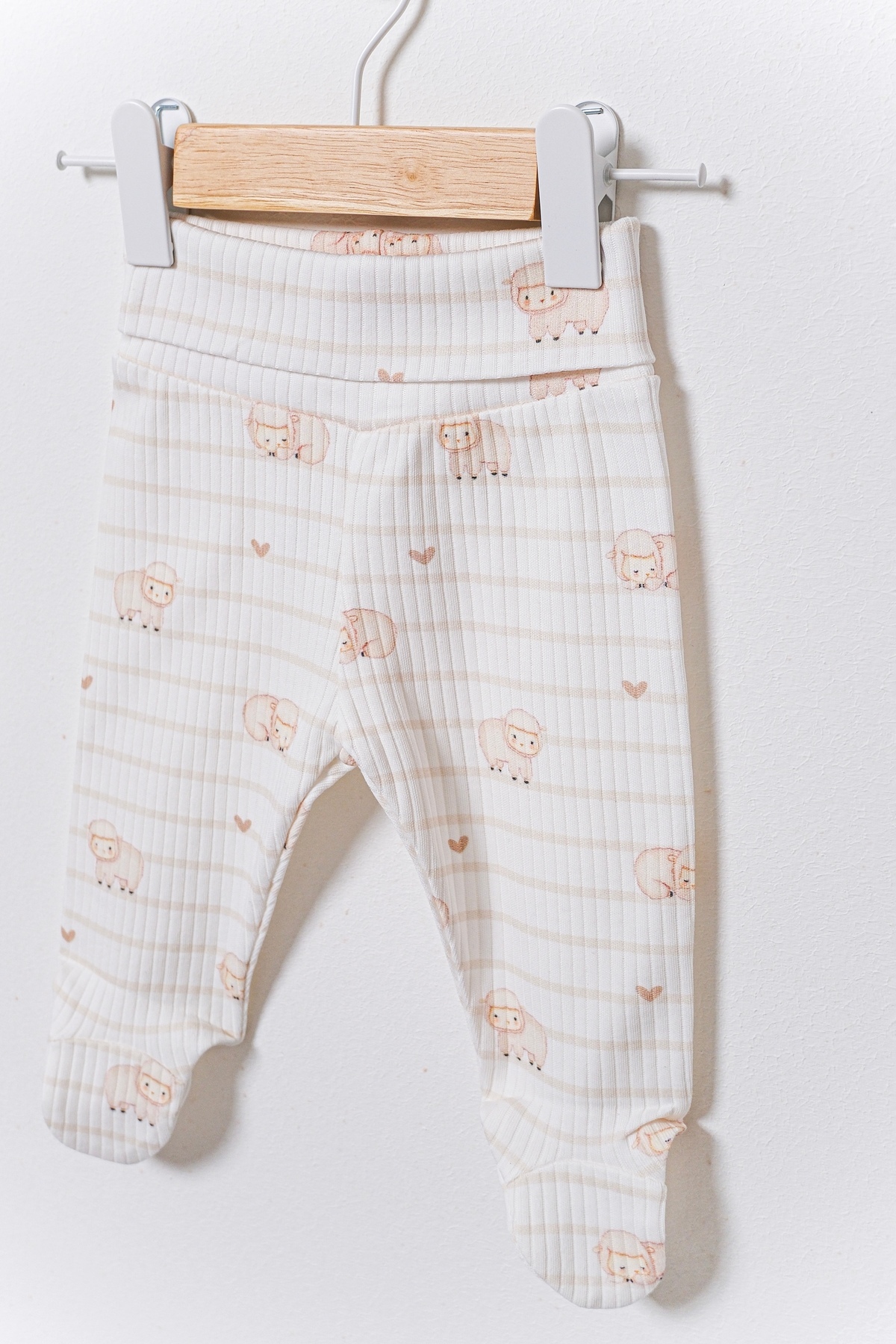 BABYLİM Kalpli Kuzucuklar Hastane Çıkışı %100 Pamuk Unisex Bebek 0-3 AY Yenidoğan Seti fotoğrafı 6 (önizleme)