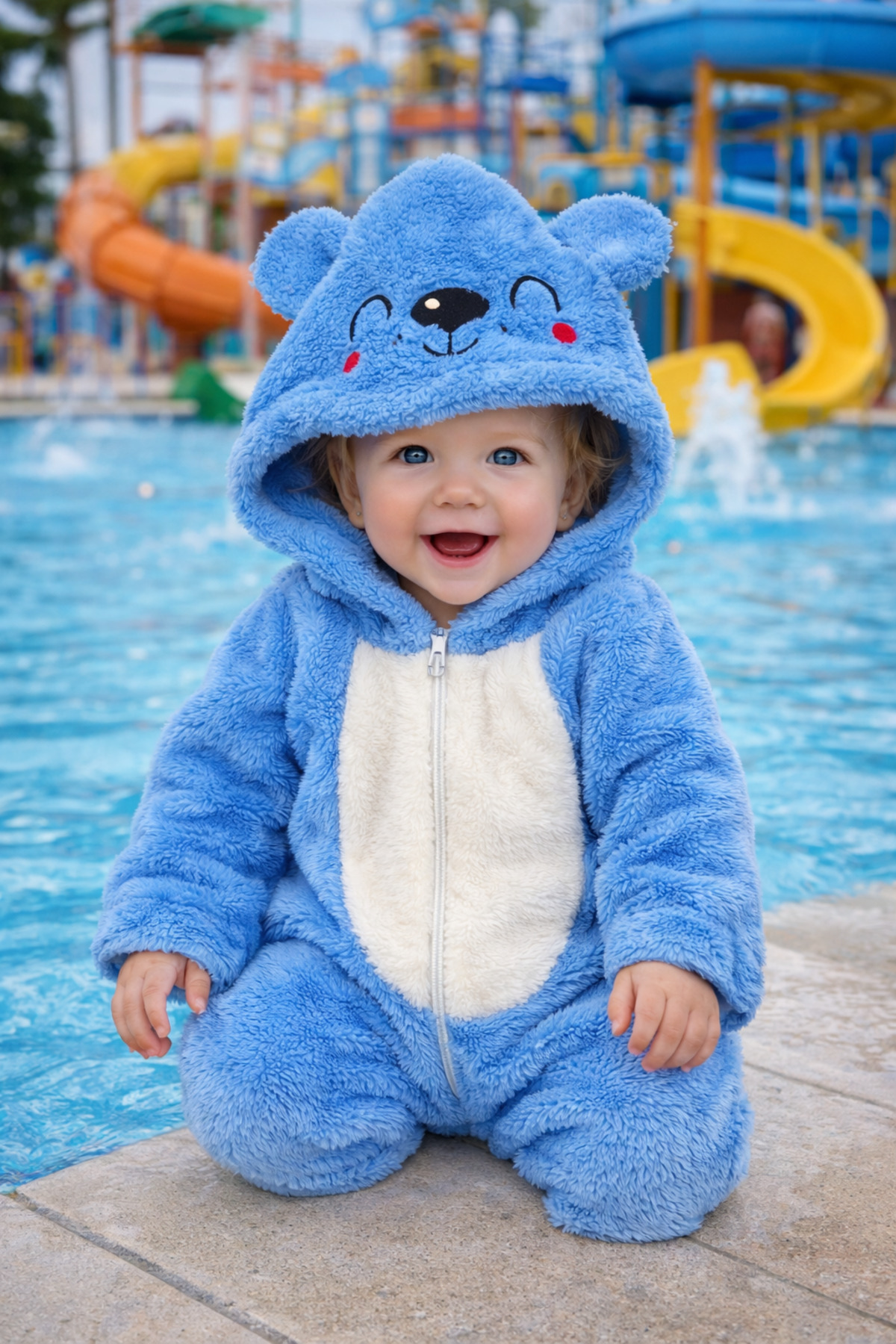 Chicsy Baby Kışlık tatlı Bebek Peluş Astronot Tulum Kapüşonlu Ayıcık Figürlü Fermuarlı, Yumuşak Dokulu Kışlık fotoğrafı 6 (önizleme)