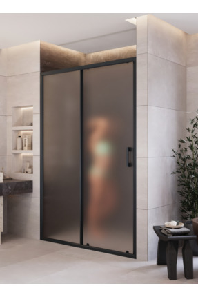 MONAQUA Arteko Duşakabin Ön Cephe, 1 Sabit 1 kayar - Antrasit Profil - Satine...