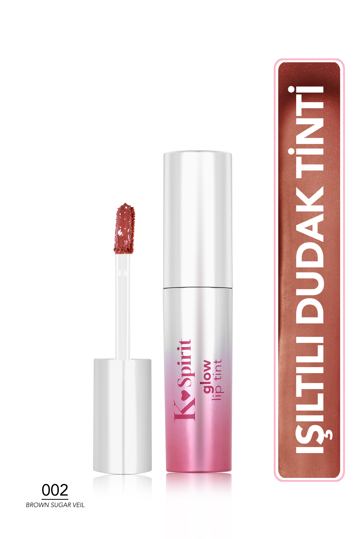 Flormar K-Spirit Nemlendirici Etkili & Islak Görünümlü Parlak Dudak Tint'i - 002 Brown Sugar Veil — قهوه‌ای 9871