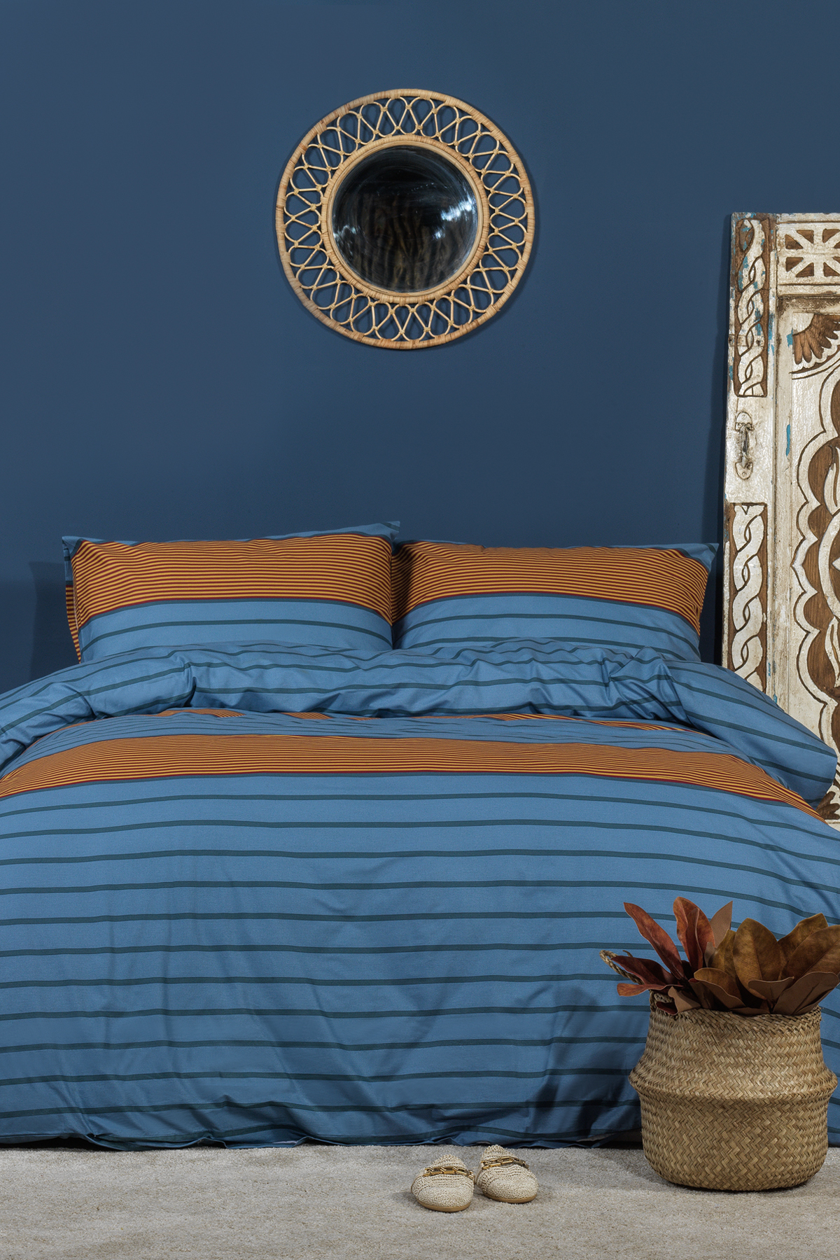 Arden Duvet Cover Set Double 100% Cotton Ranforce Elastic Sheet (200x220 cm)