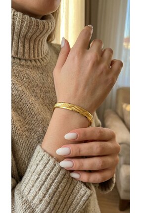 FerizZ 22 Ayar Altın Kaplama İmitasyon Rüzgar Model Bilezik 1 cm BLZ-3006