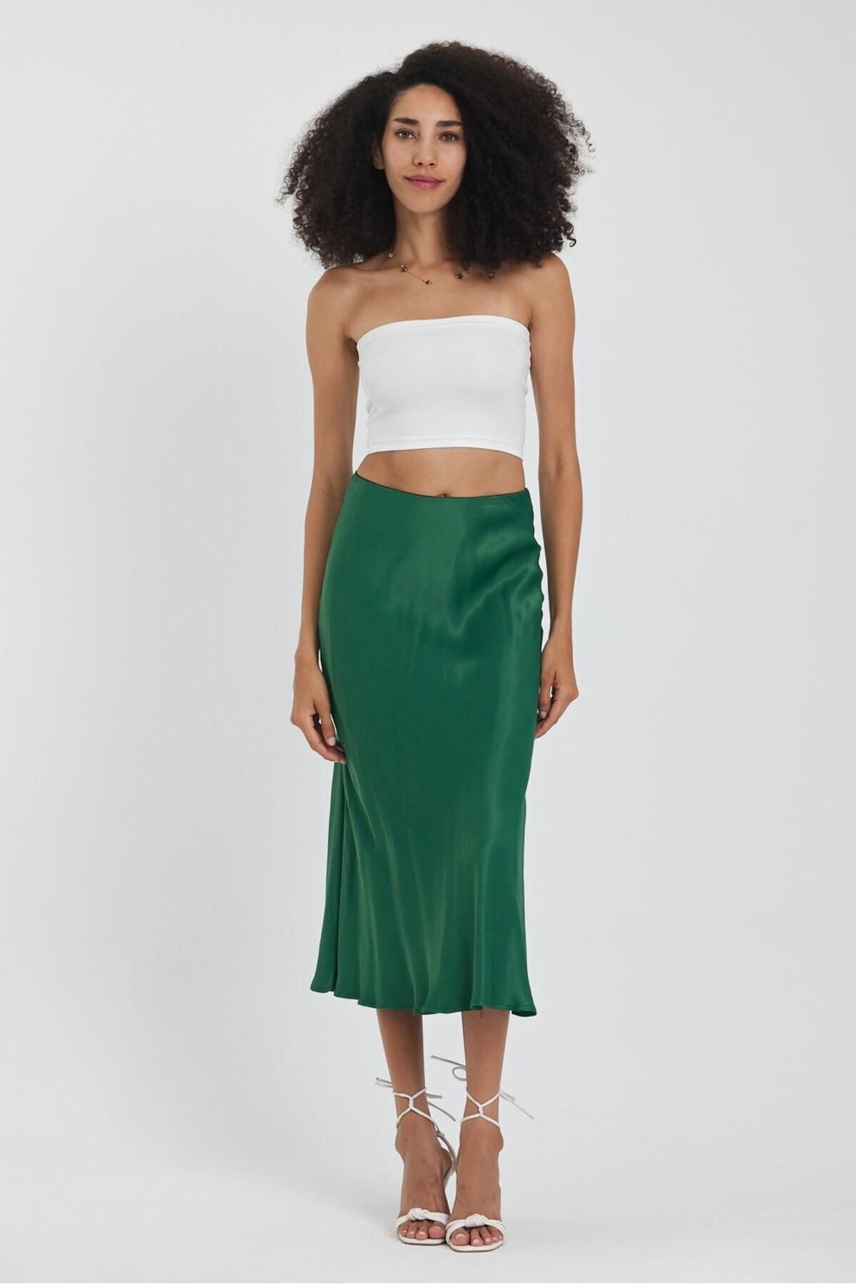 The Base Kadın Ekru Scuba Straplez Crop Top görsel 6