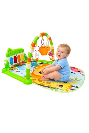 HAK İŞ OYUNCAK Piyanolu Orman Desenli Bebek Oyun Halısı – 0+ Ay, Hayvan Figür...