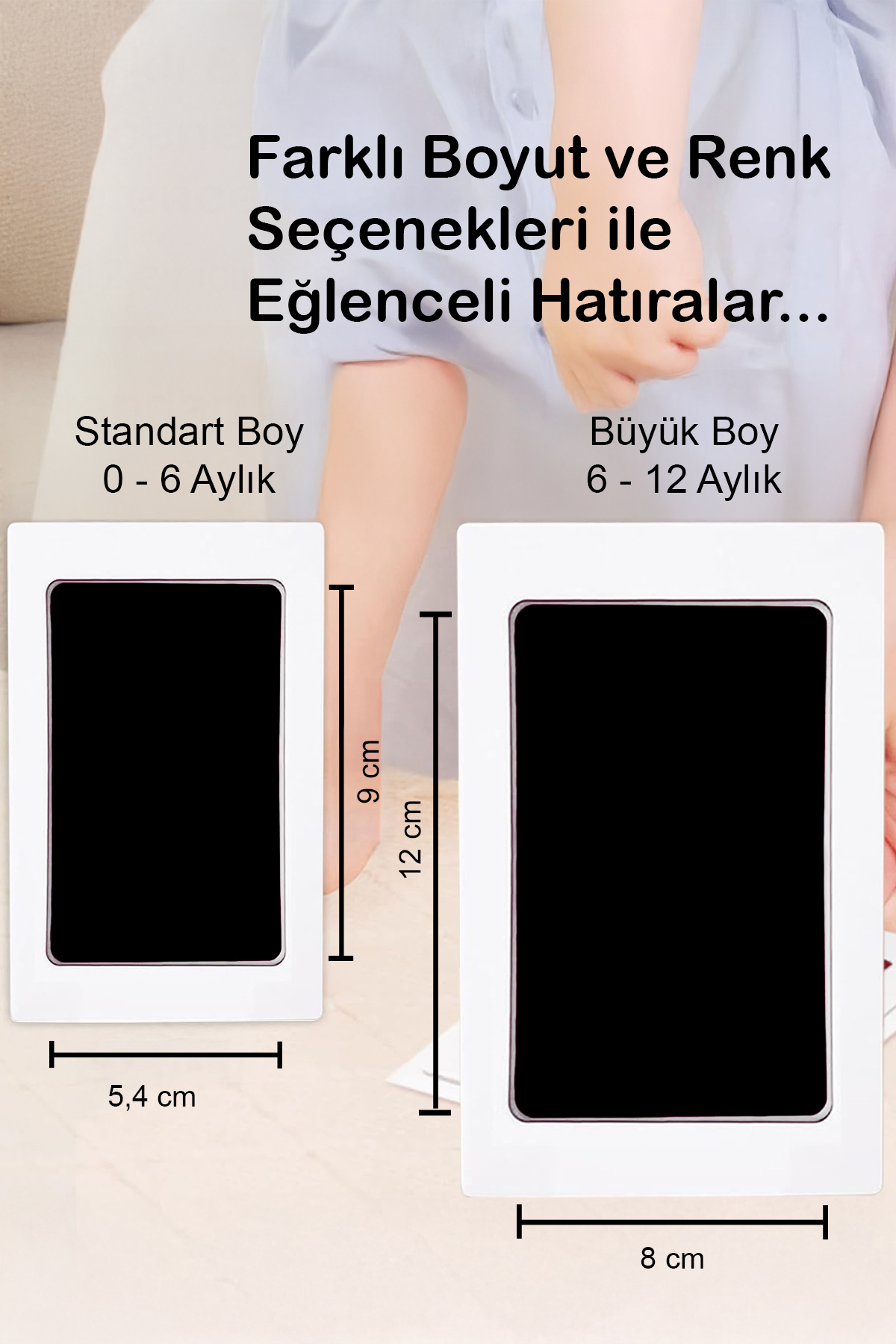 Moky Design Bebek El Ayak İzi Seti, Temassız Mürekkep Baskı Kiti (2 Adet) ve Yenidoğan Hediye Anı Çerçevesi fotoğrafı 3 (önizleme)