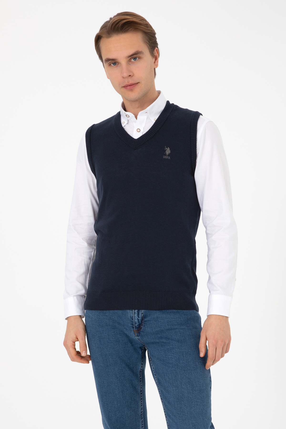 یو اس پولو ژاکت سرمه‌ای مردانه ۵۰۳۱۶۸۴۳-VR033