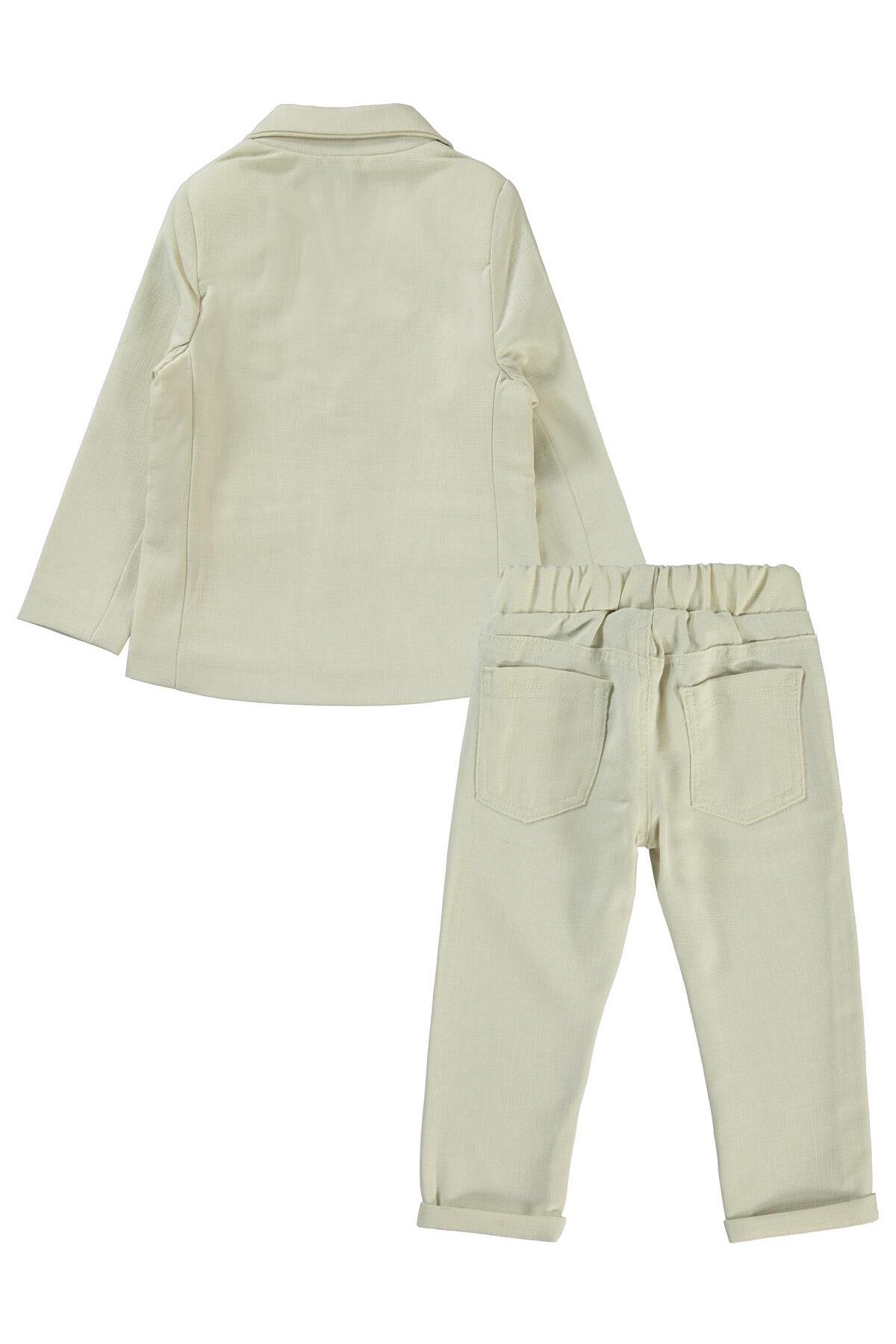 Concept. Concept 4-Piece Suit with Bow Tie and Jacket for Ages 2-5 - Beige3-4 Years