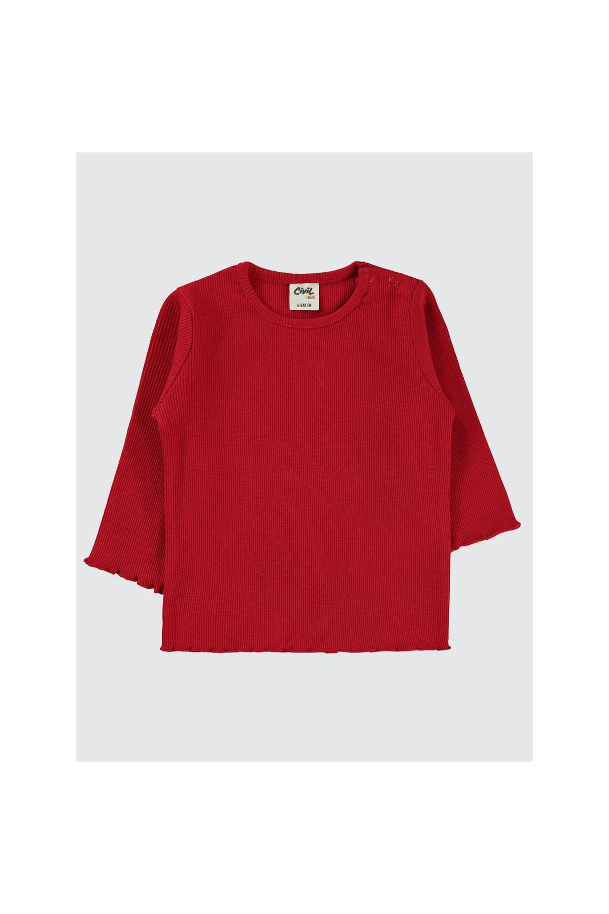 Civil Baby Kol Ucu Detaylı 6-18 Ay Sweatshirt - Kırmızı 18-24 Ay fotoğrafı 3 (önizleme)