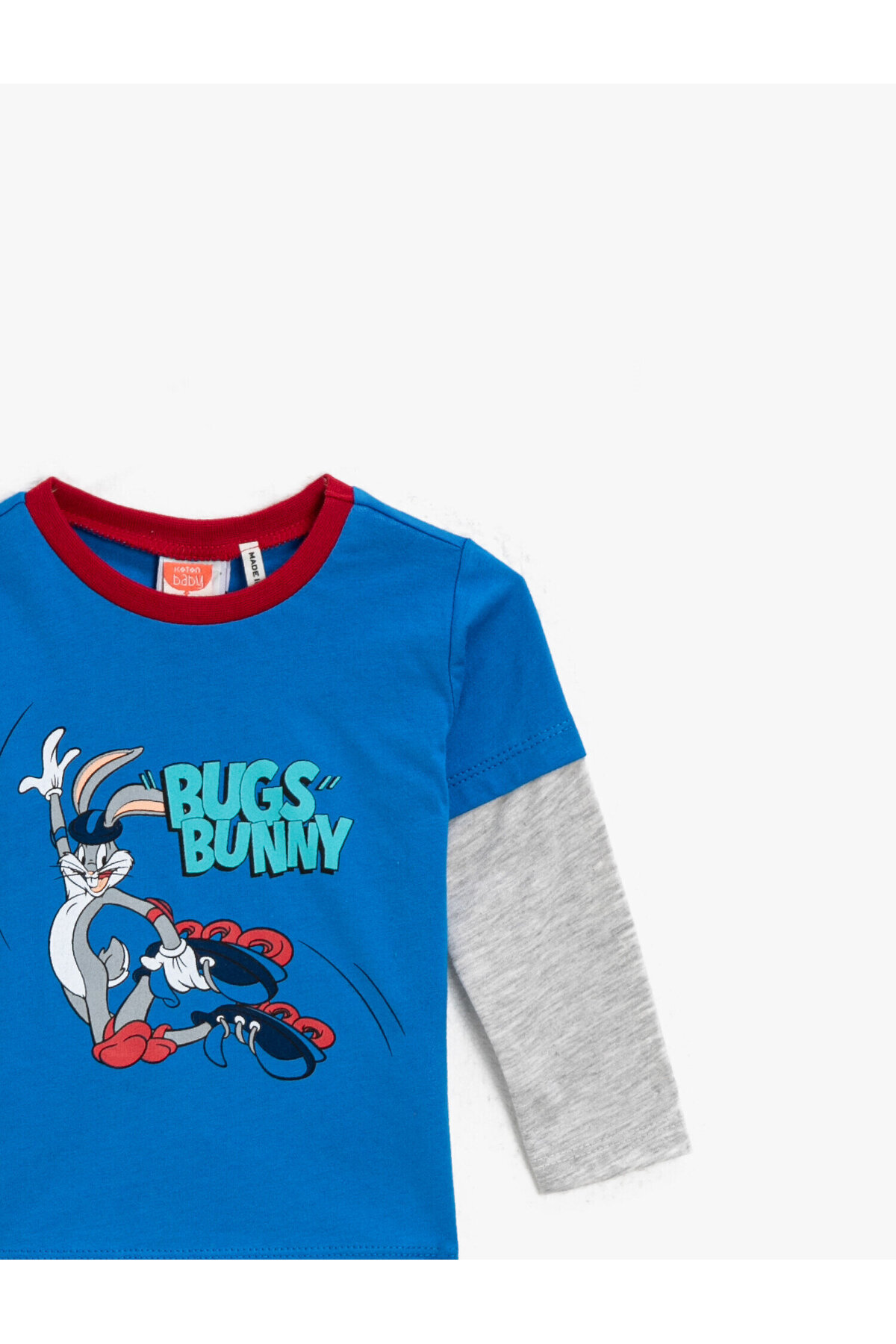 Koton Bugs Bunny Lisanslı Baskılı Bisiklet Yaka Uzun Kollu Tişört fotoğrafı 3 (önizleme)