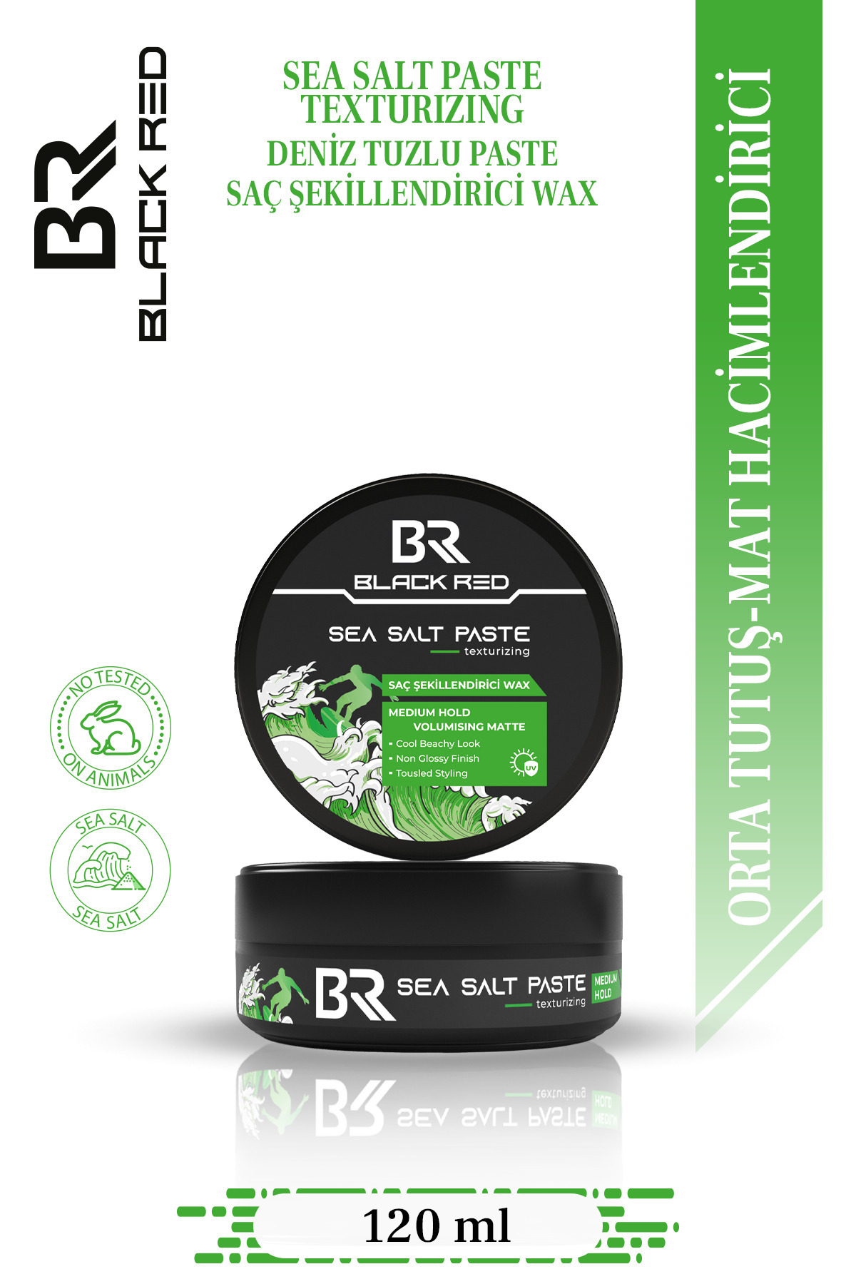 Black Red Wax Saç Şekillendirici Wax Sea Salt Paste Deniz Tuzlu