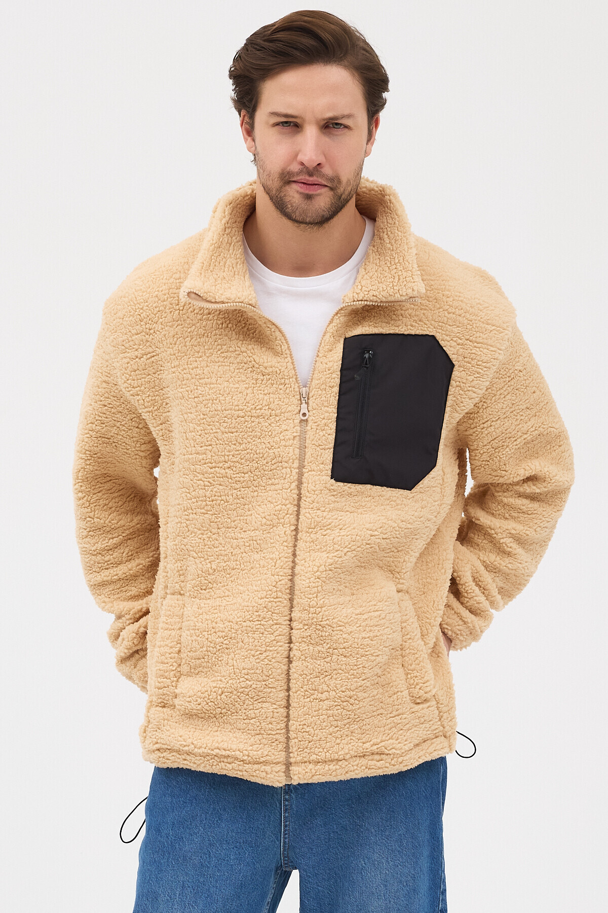 bh collection Erkek Peluş Oversize 5 Cepli Sweatshirt