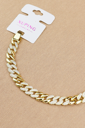Keyifli Hayaller Xuping Vip Marka Zirkon Taşlı Kalın Zincir Bileklik Altın Re...