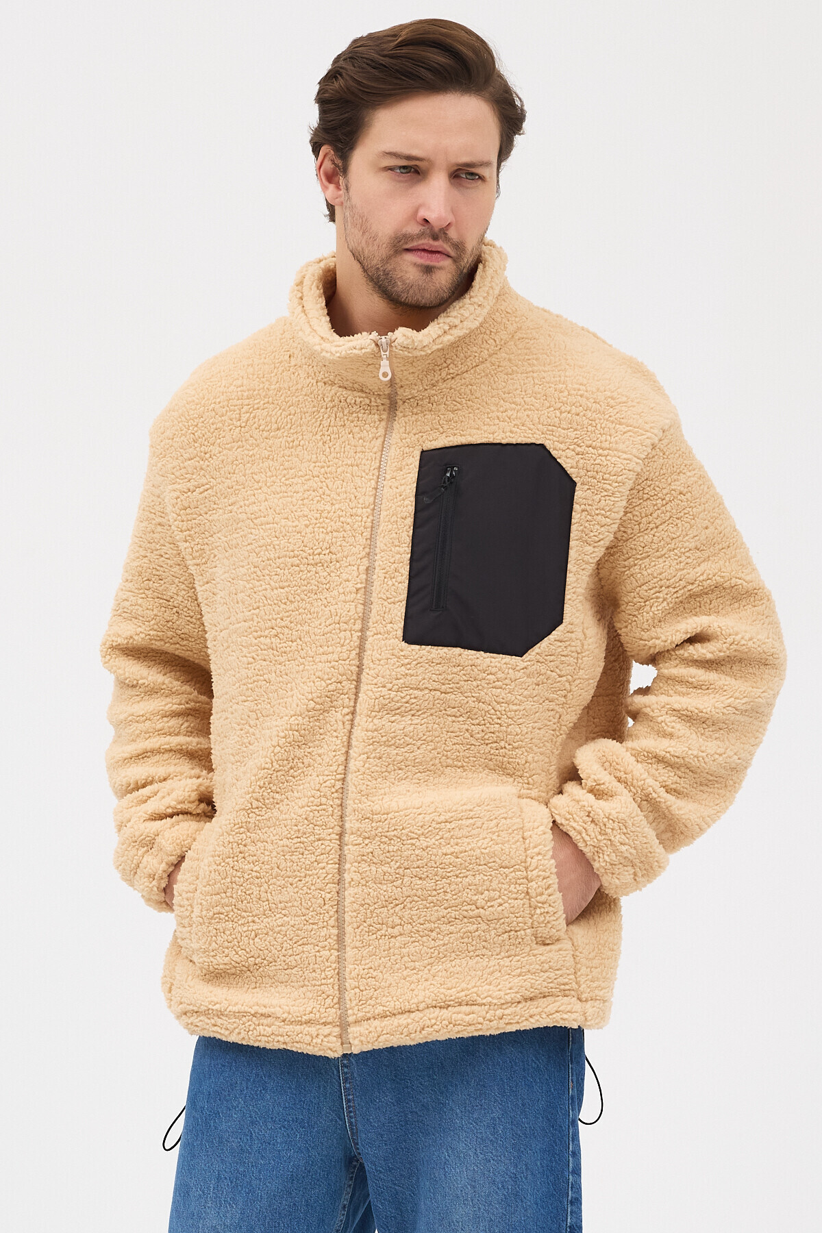 bh collection Erkek Peluş Oversize 5 Cepli Sweatshirt görsel 4