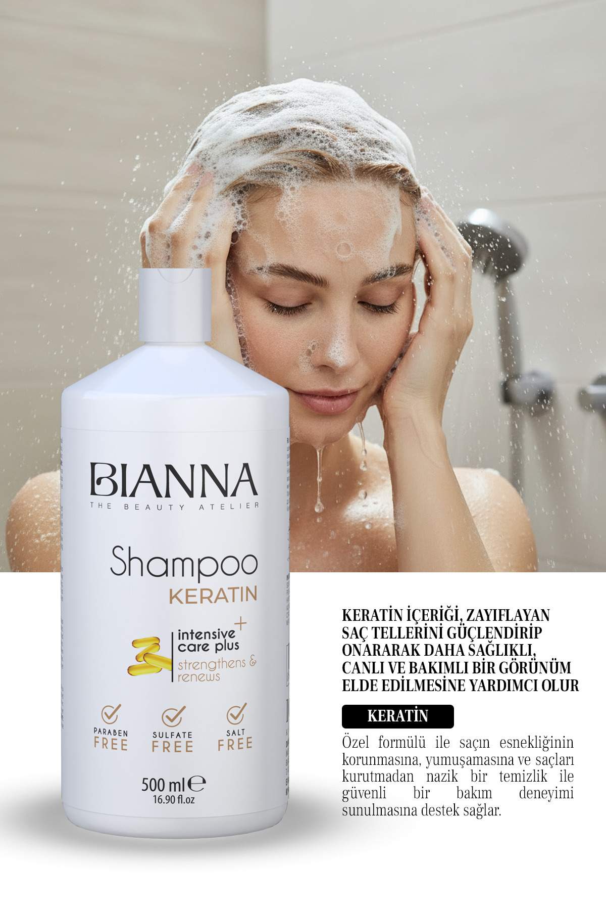 Bianna Keratin Tuzsuz Sülfatsız Ve Parabensiz Güçlendirici Ve