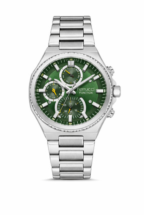 Ferrucci Erkek Kol Saati Lacivert Kadran Gümüş Metal Kordon Fonksiyonlu