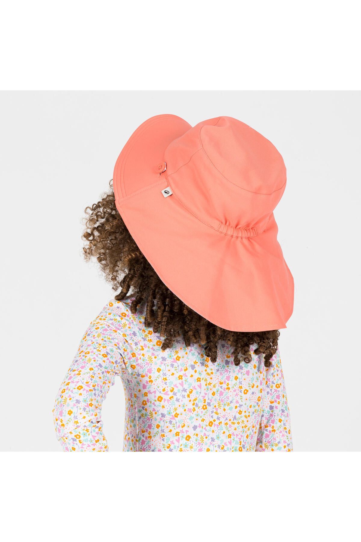 Decathlon Bebek UV Korumalı Çift Taraflı Şapka - Mercan Rengi - Çiçekli fotoğrafı 4 (önizleme)