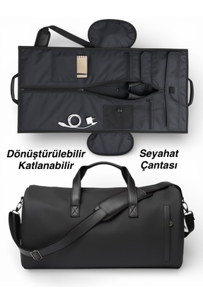 CANARİS Dönüştürülebilir Seyahat Giysi Çantası Silindir El Bagajı Askılı Bavu...