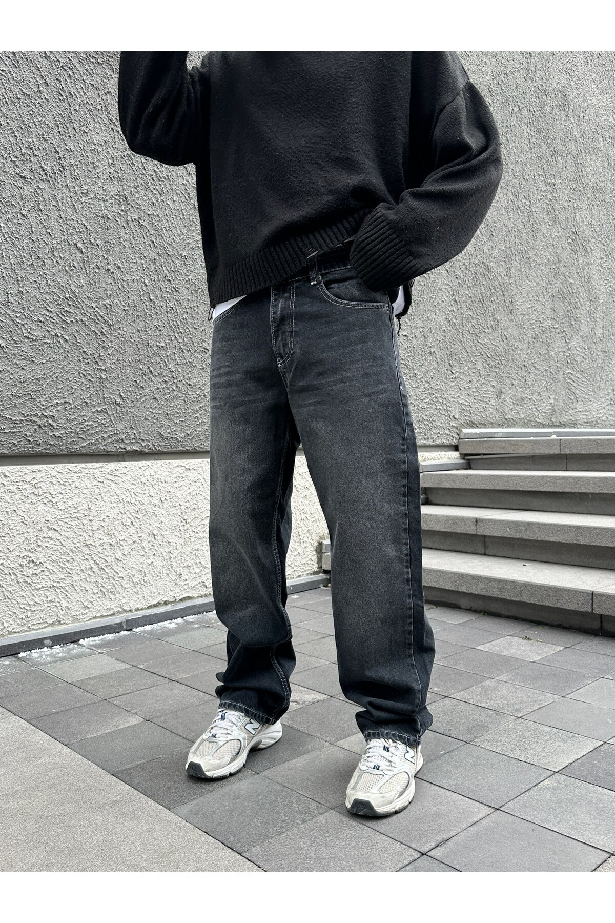 DIRECTIVE JEANS  Erkek Baggy Bol Kesim Kot Pantolon jeans antrasit